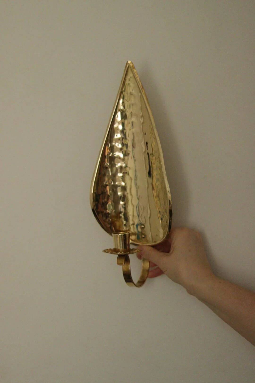 Single mid-century Swedish brass sconce