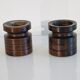 Pair of vintage wooden candle holders