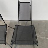 Set of vintage postmodern metal accent chairs by Rolf Rahmlow, 1980s.