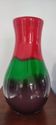 Tricoloured domed vase in thick glass