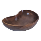 Coupe monoxyle forme haricot bois massif design