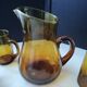 Amber glass cider or orangeade set for 6 people
