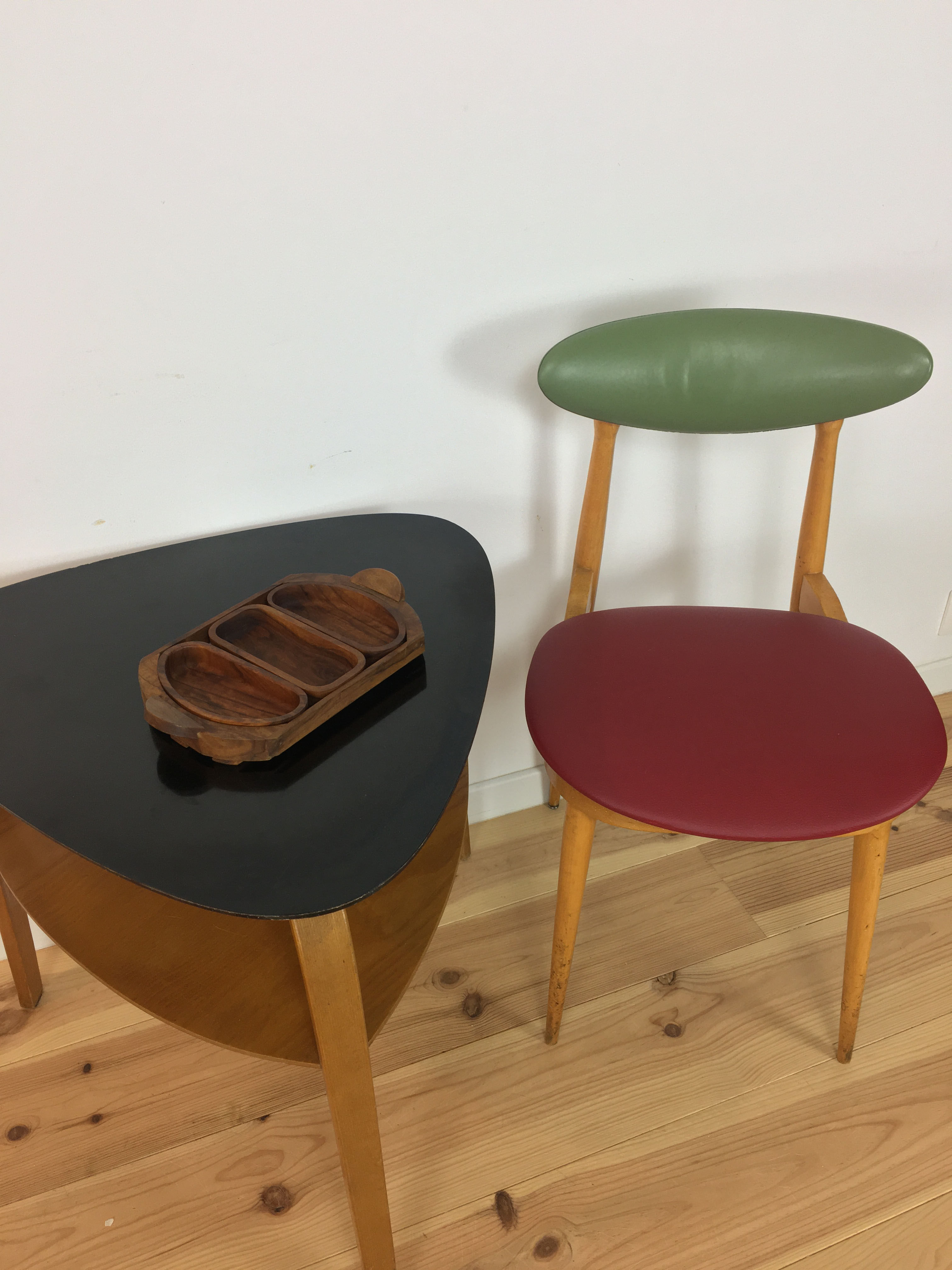 Teak aperitif service, vintage Scandinavian cups