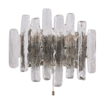 Wall lamp with ice glass made by J.T. Kalmar,1960s