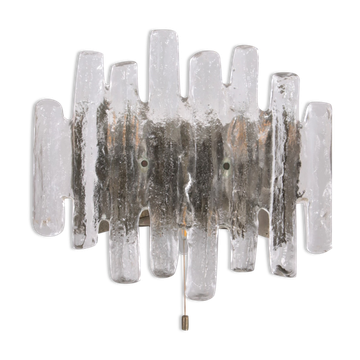 Wall lamp with ice glass made by J.T. Kalmar,1960s