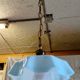 Vintage suspension in blue opaline and gilded brass - mid 20th century.