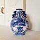 Vase Citrouille Chinois en Porcelaine Bleue et Blanche fin 19ème