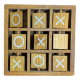 Vintage wooden tic-tac-toe game