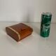 Vintage cigarette holder 1960 gold metal wood dispenser