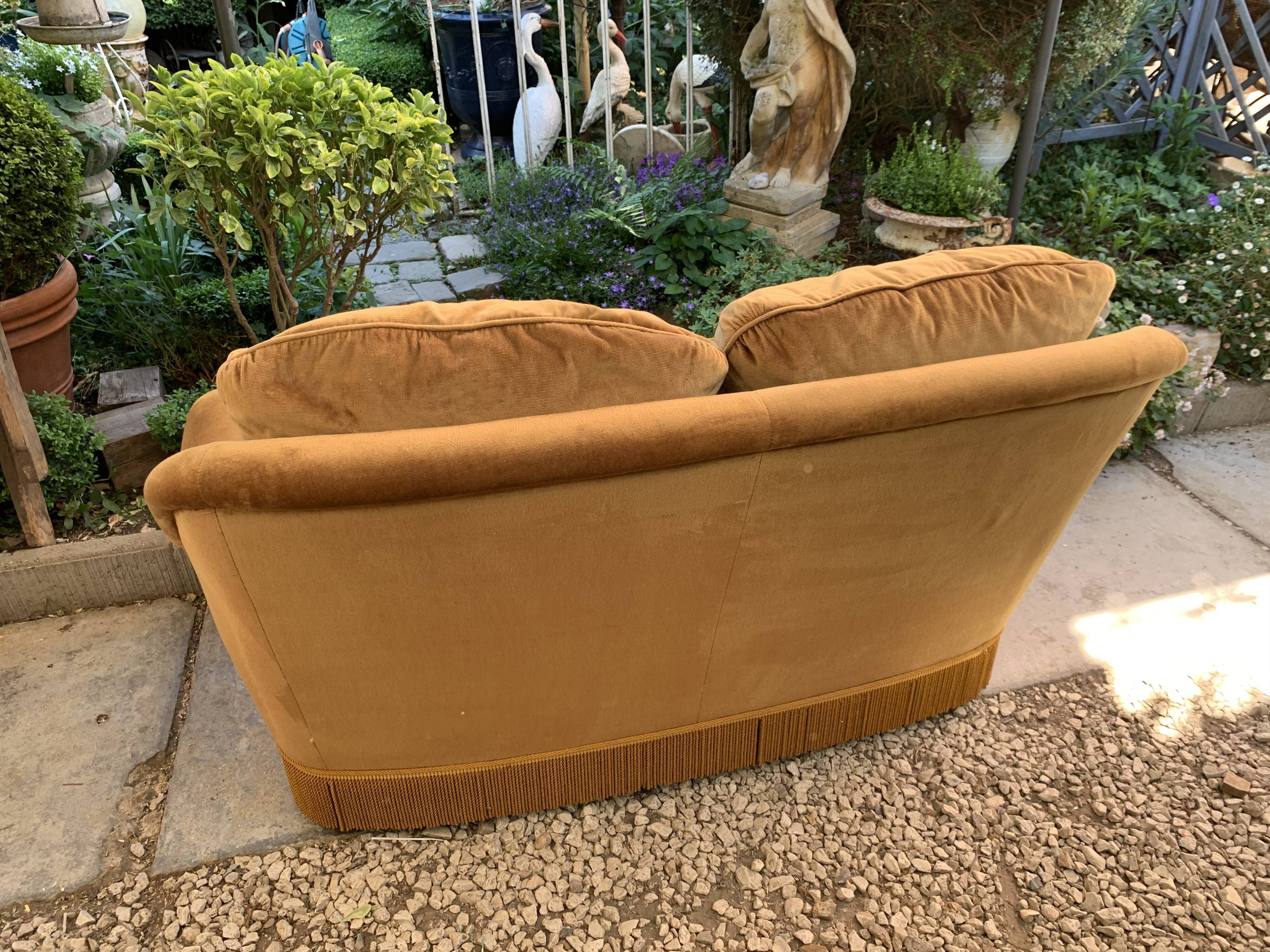 Golden velvet toad sofa