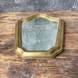 Vintage mirror in gilded and pearl wood 27x35cm