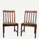 Pair of Scandinavian teak and velvet chairs from the 1960s.