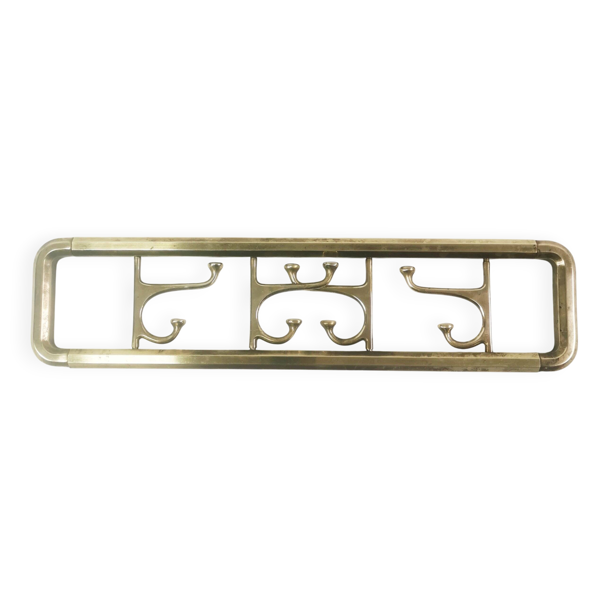 Art Deco brass wall hanger, Austria, 1940s.