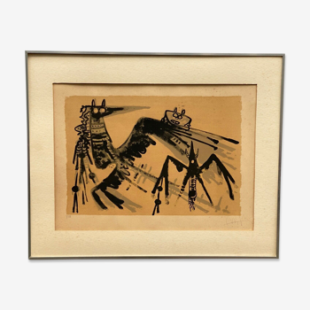 Countersigned lithograph wifredo lam number 5 of 300 1960 animals