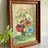 TABLEAU Vintage Bouquet d'anémones