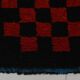 Tapis vintage en laine à carreaux rouges et noirs 3x6, 107x180 cm SK 70252