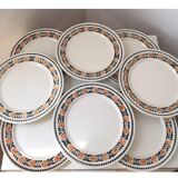 Assiettes à desserts Terre de Fer décor fleurs Badonviller Denise