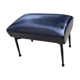 Tabouret en skaï noir années 60