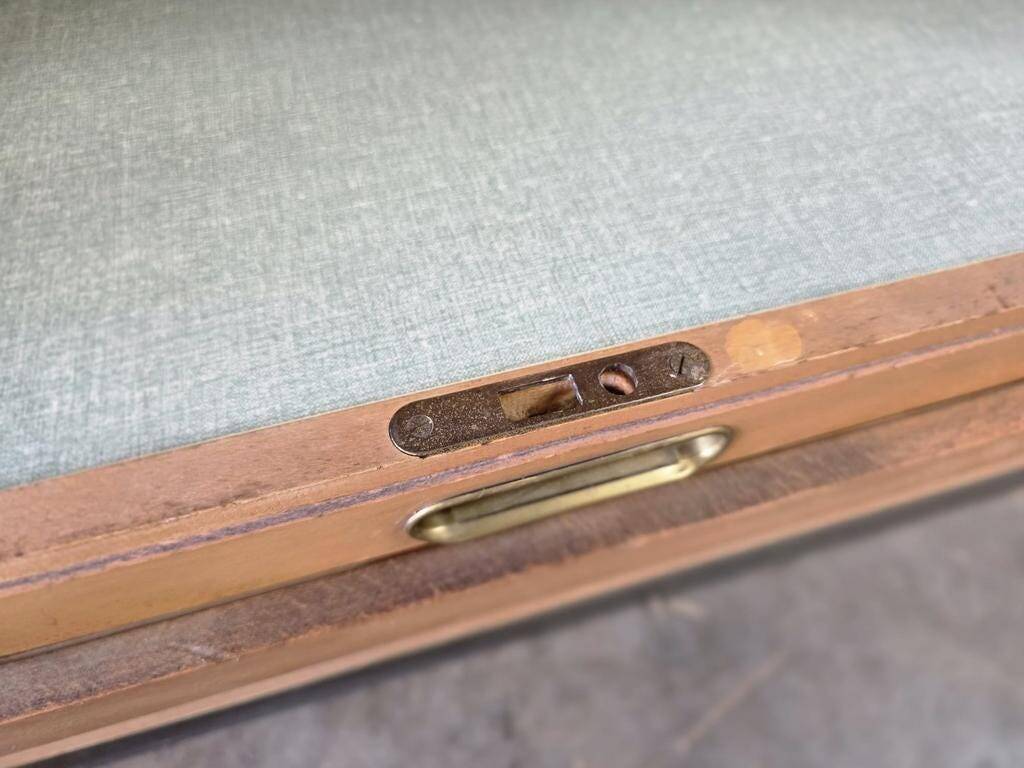 Vintage wooden filing cabinet / roller shutter cabinet