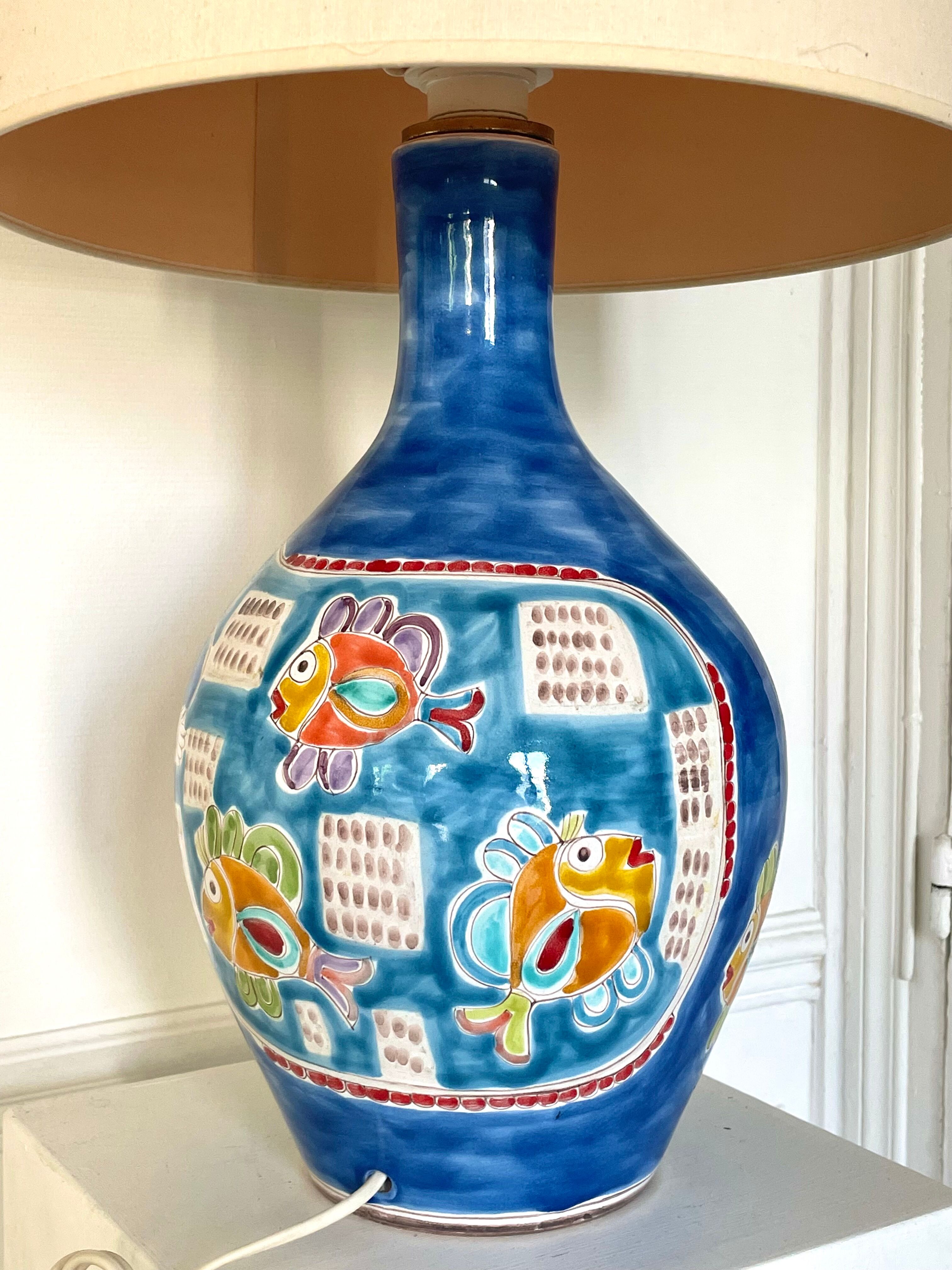Vintage Ceramic Lamp by Giovanni De Simone, 1970's, Italy