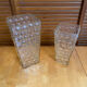 Pair of vintage bubble design moulded glass vases