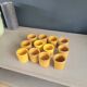 Set of 12 mustard ceramic cups