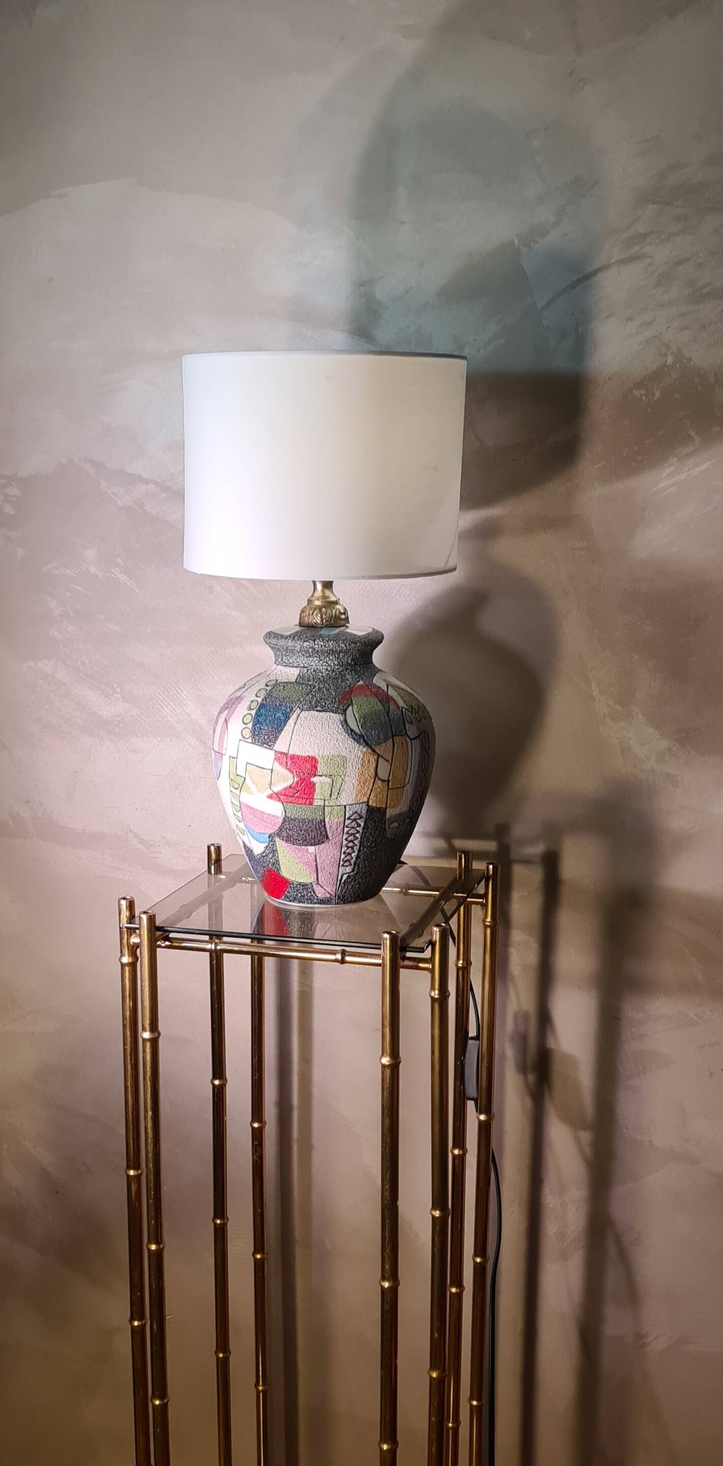 Ceramic lamp geometric cubism pablo style 45x22