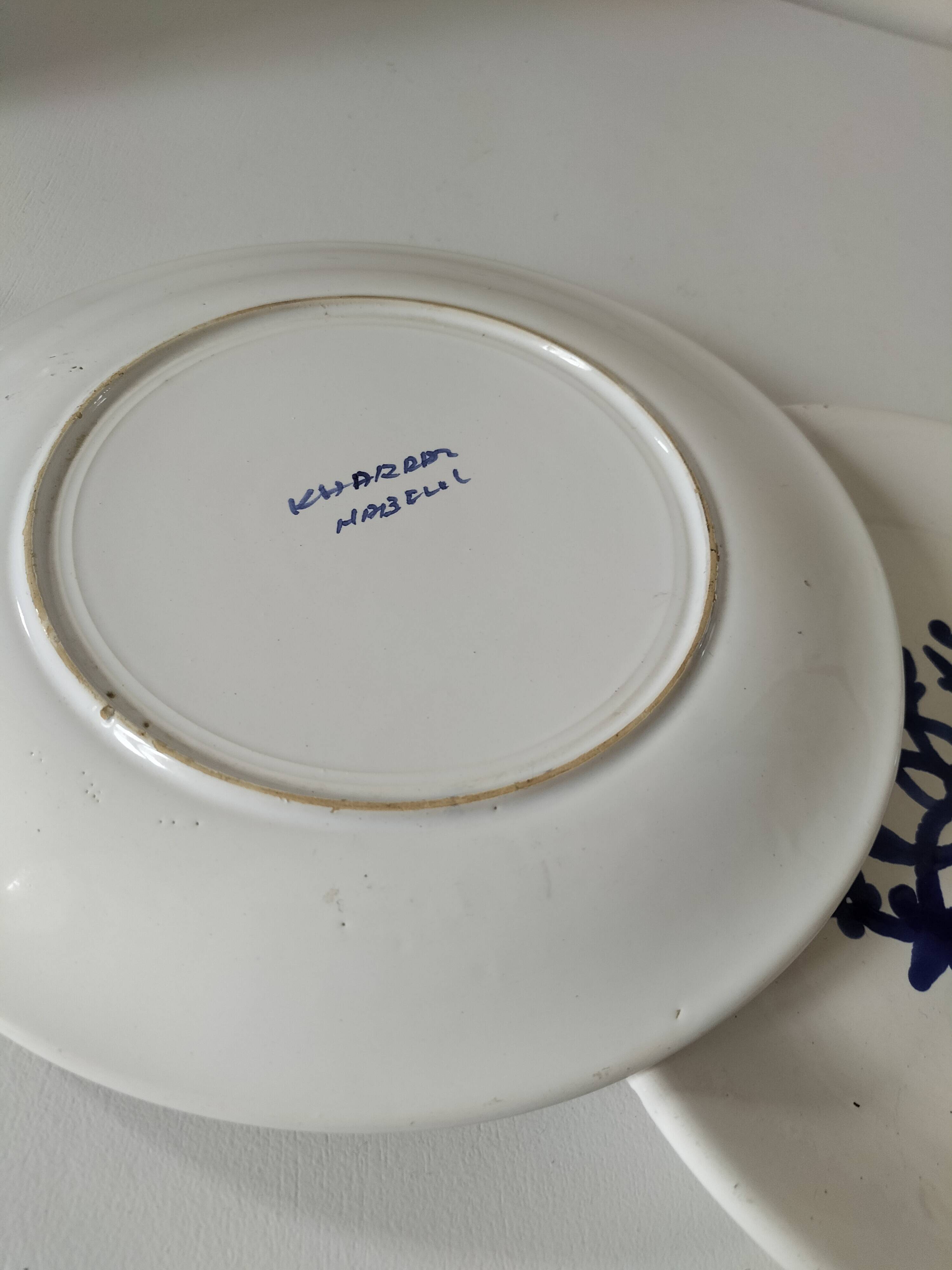 Pair of antique plates from Kharraz Nabeul, 1920s-1940s