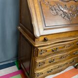Liège secretary in carved oak in Regency style.
