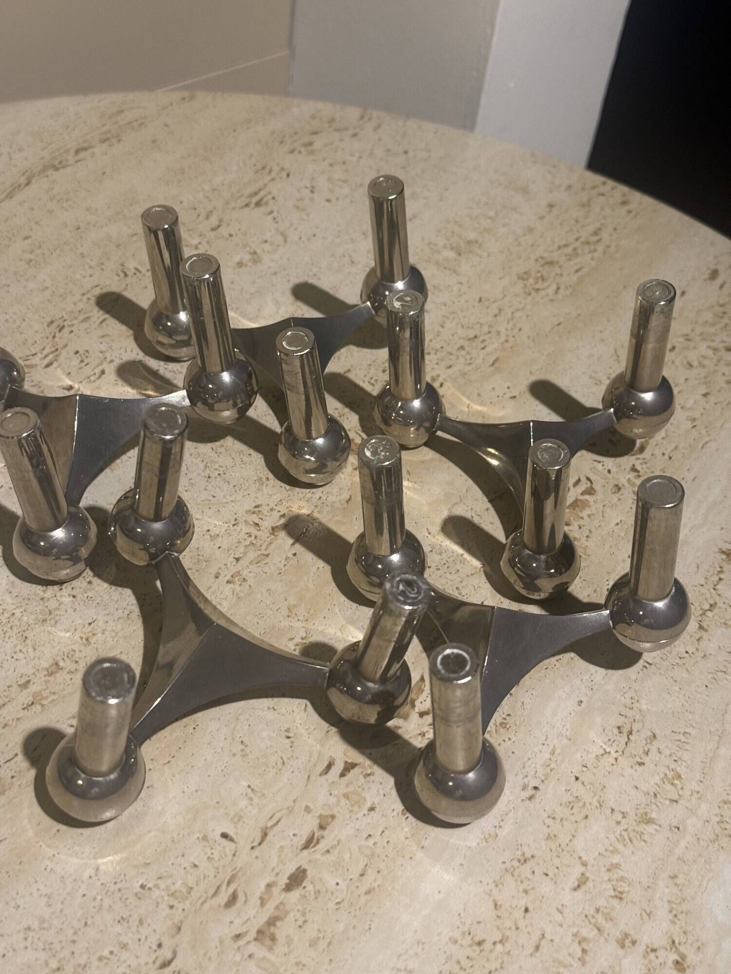 Sculpture modulaire : Lot de 9 bougeoirs Nagel & BMF - 1960