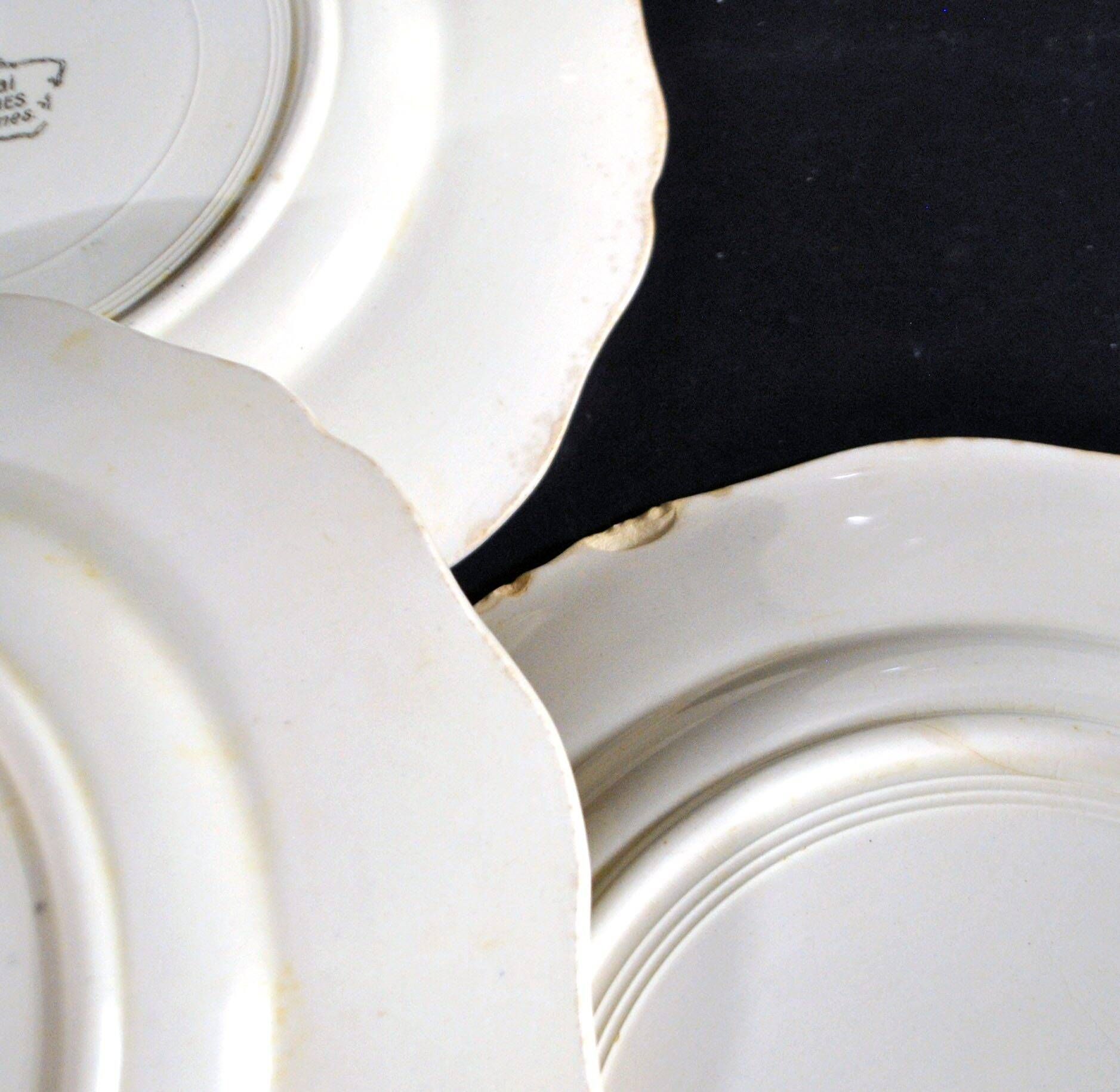 Sarreguemines set of 6 flat plates Obernai village Alsace by Loux