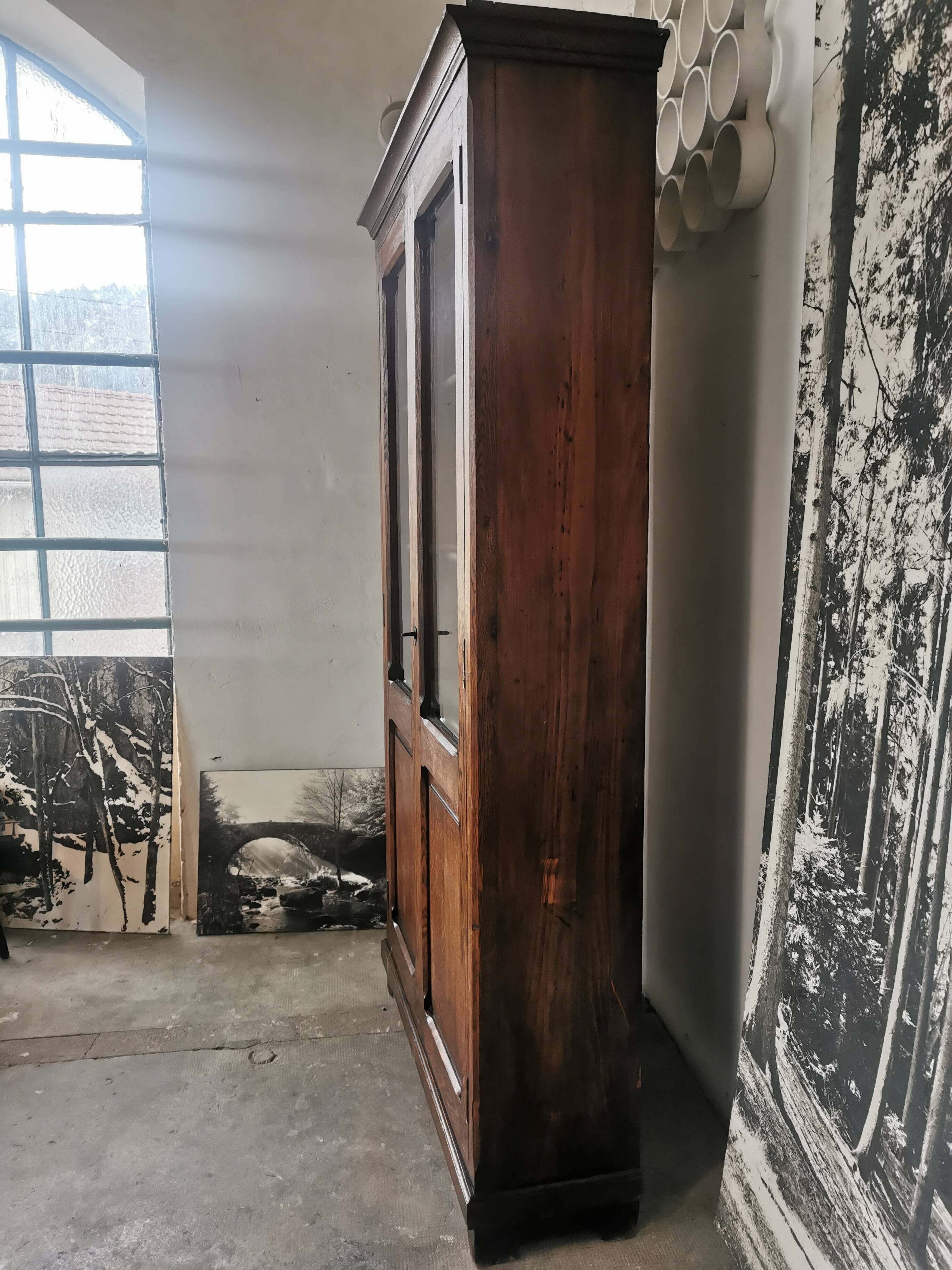 Display cabinet, oak bookcase from the 20s