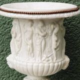 Pair of Medicis Borghese vases in porcelain biscuit and brass.