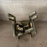Brutalist bronze candleholder, 1970s