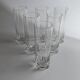 Transparent crystal flower-shaped drinking glasses, vintage 1980s Italy, set of 6 for water and long drinks