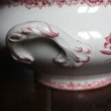 Soupière en terre de fer rose Fontanges Sarreguemines