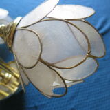 Chandelier brass mother-of-pearl capiz flowers