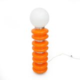 Orange and white glass floor lamp by Stilux Milano, 1970.