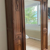 High cabinet mirror door and interior shelves