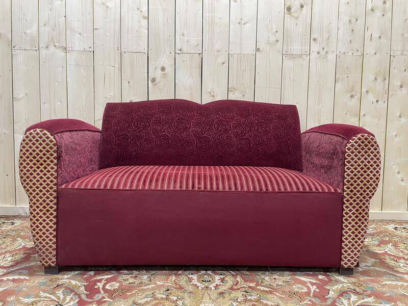 Art Deco club sofa that converts into a bed