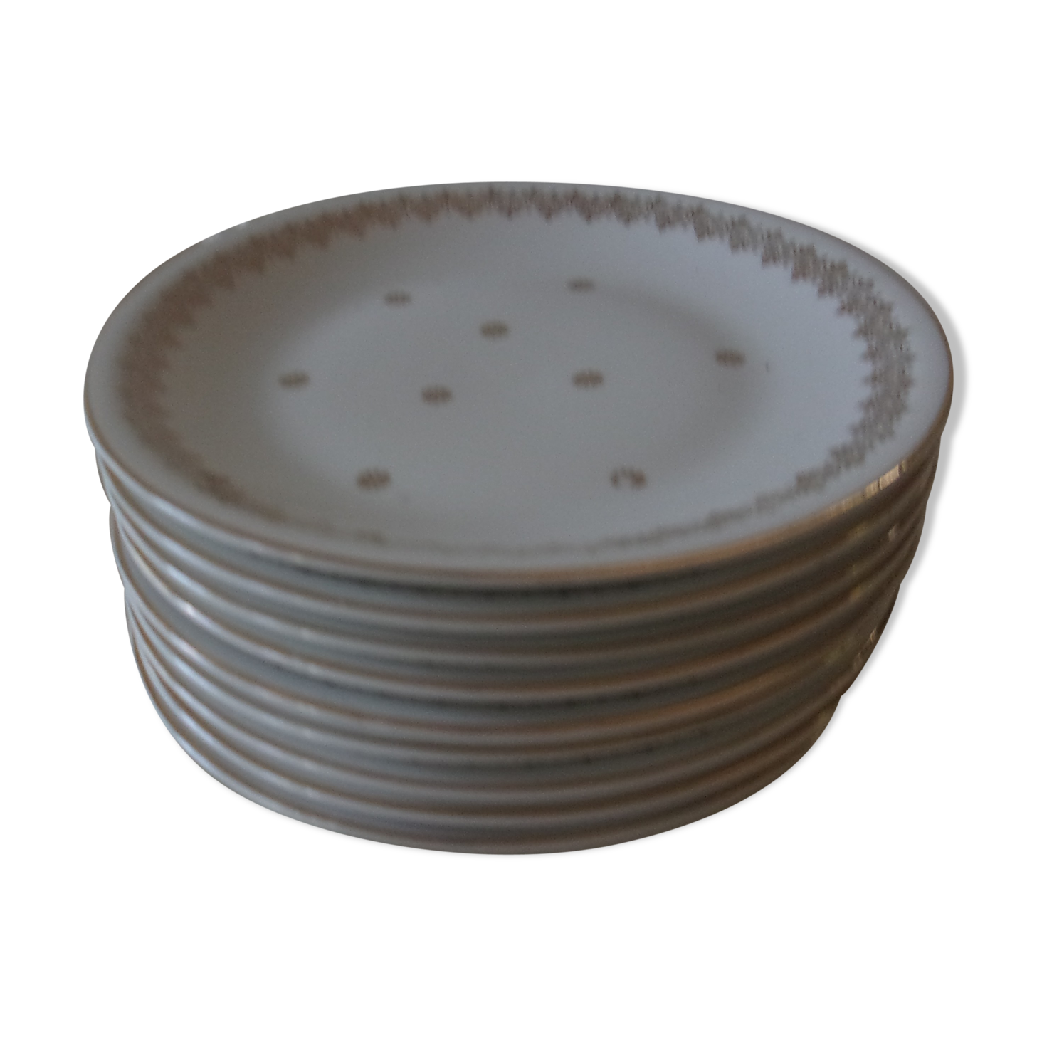 Lot of 9 porcelain dessert plates from LIMOGES