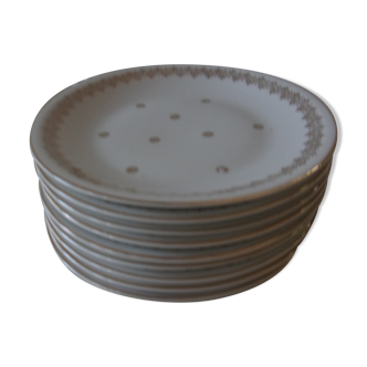 Lot de 9 assiettes à dessert porcelaine de LIMOGES