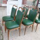 Série 6 chaises simili cuir vert 1950