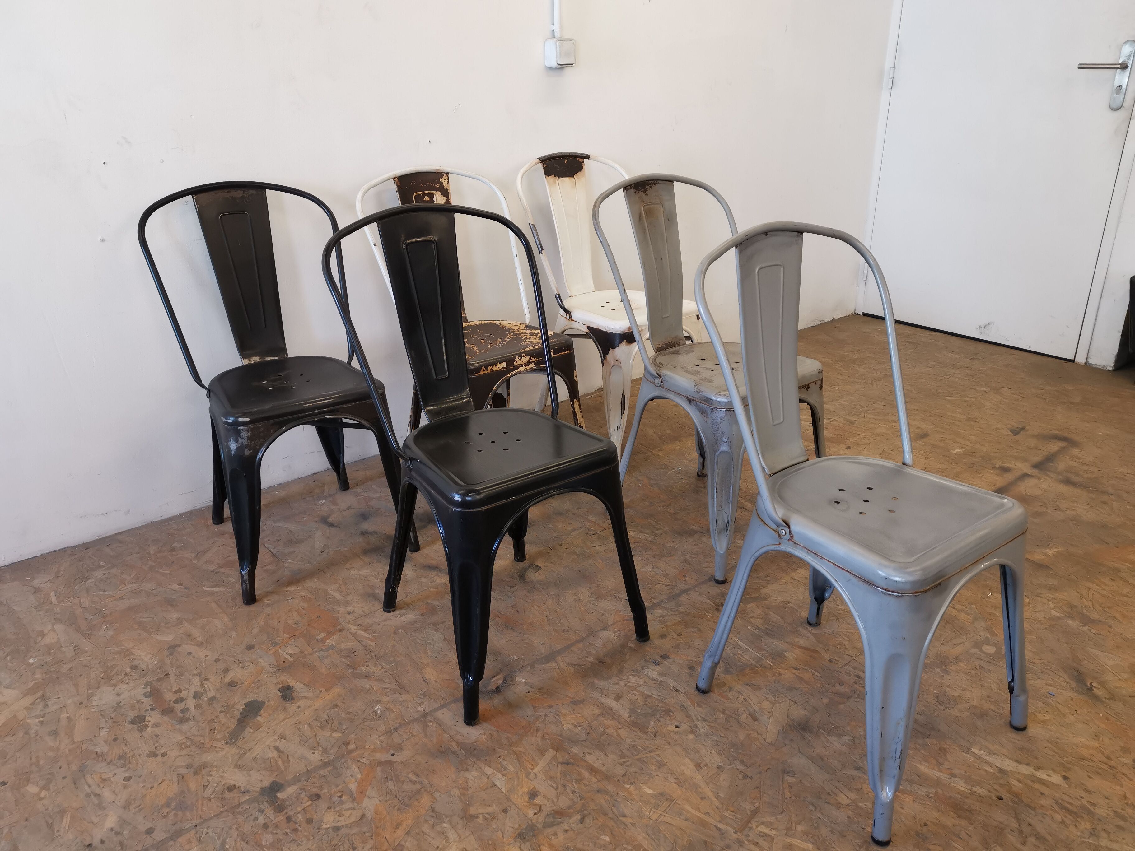 Série de 6 chaises "Tolix"