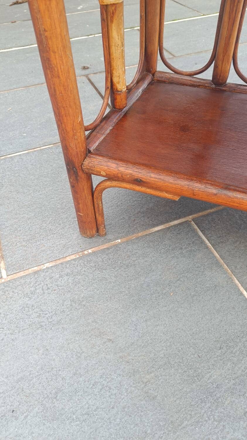 Vintage rattan shelf 4 levels – rattan bookcase