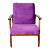 Chaise longue vintage en velours violet, années 1970