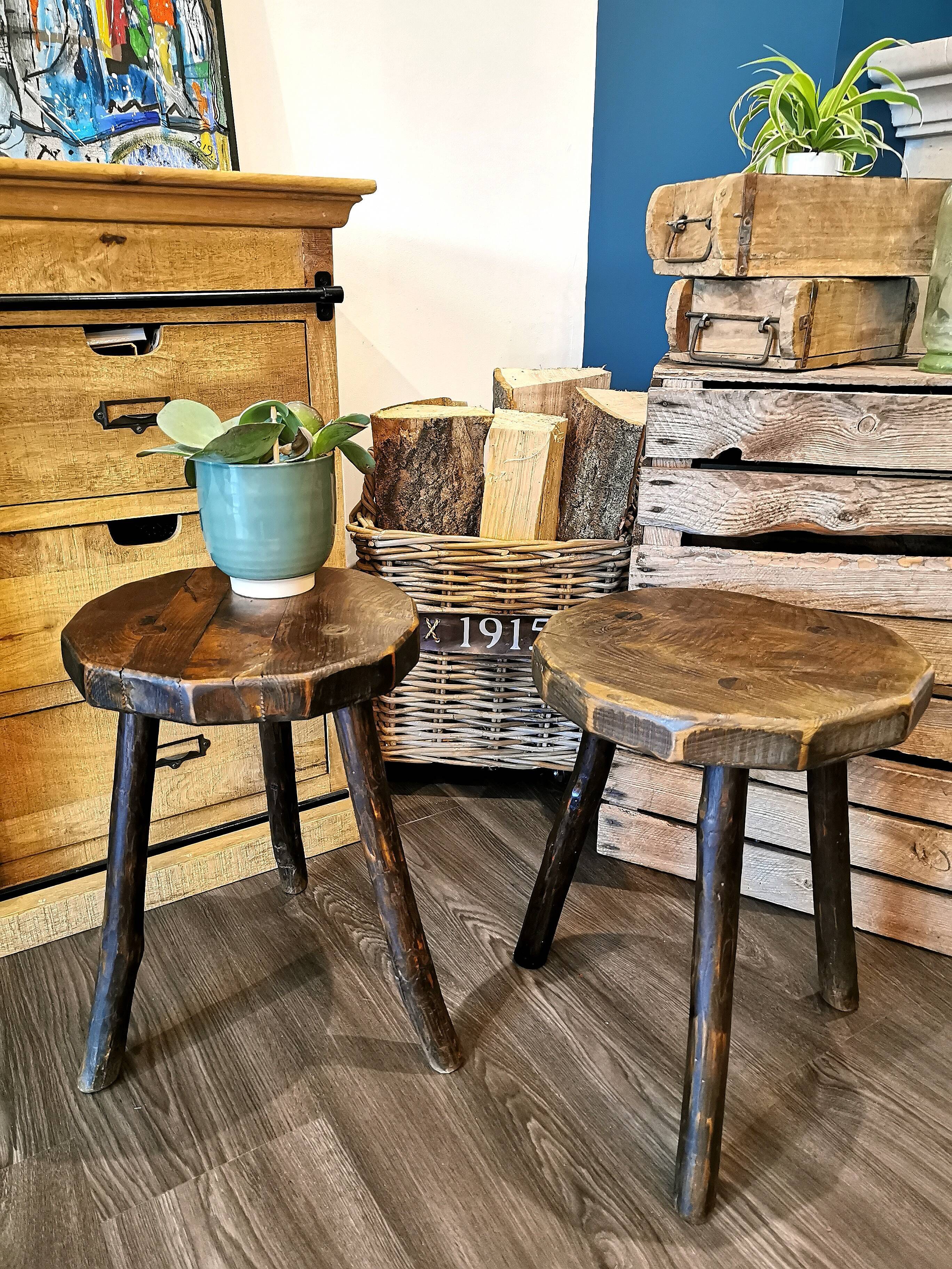 Pair of tripod stools