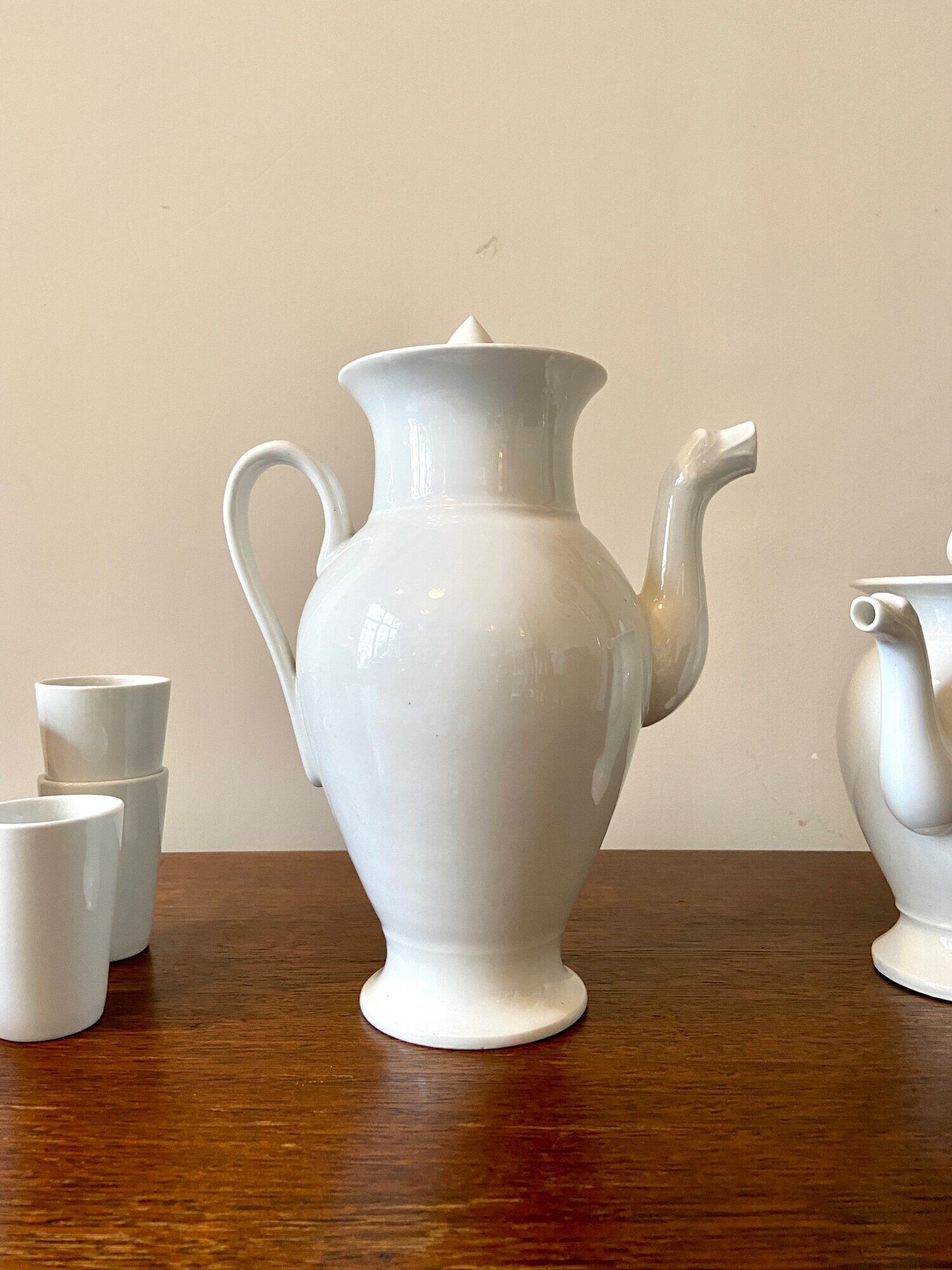 White porcelain coffee and tea set