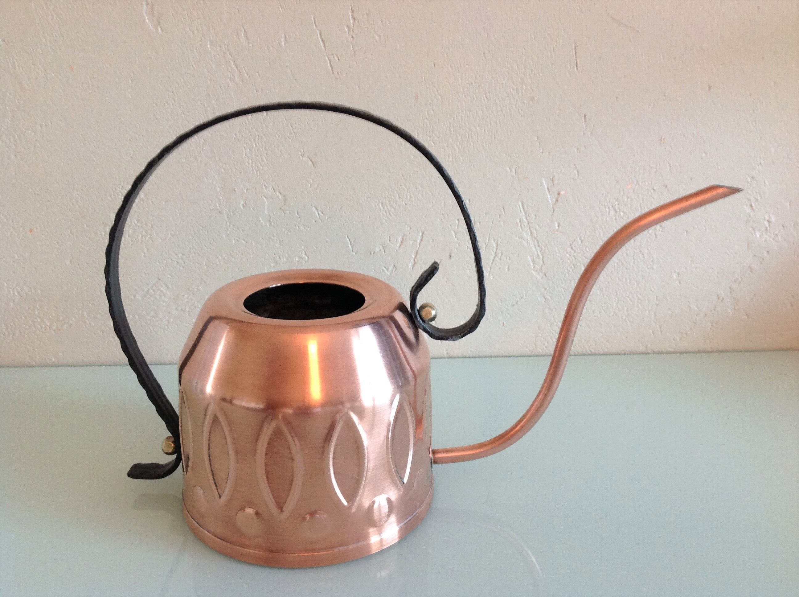 Vintage red copper watering can 60s/70s