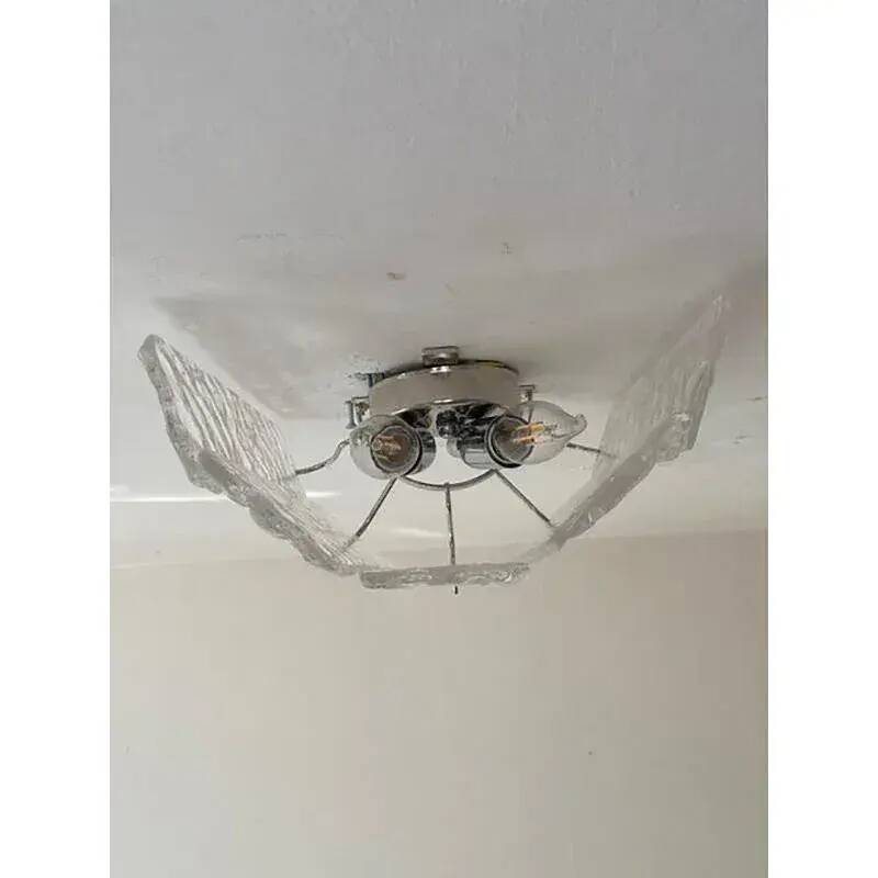 Hammered Strips listelli Murano Glass Wall Sconce by Simoeng